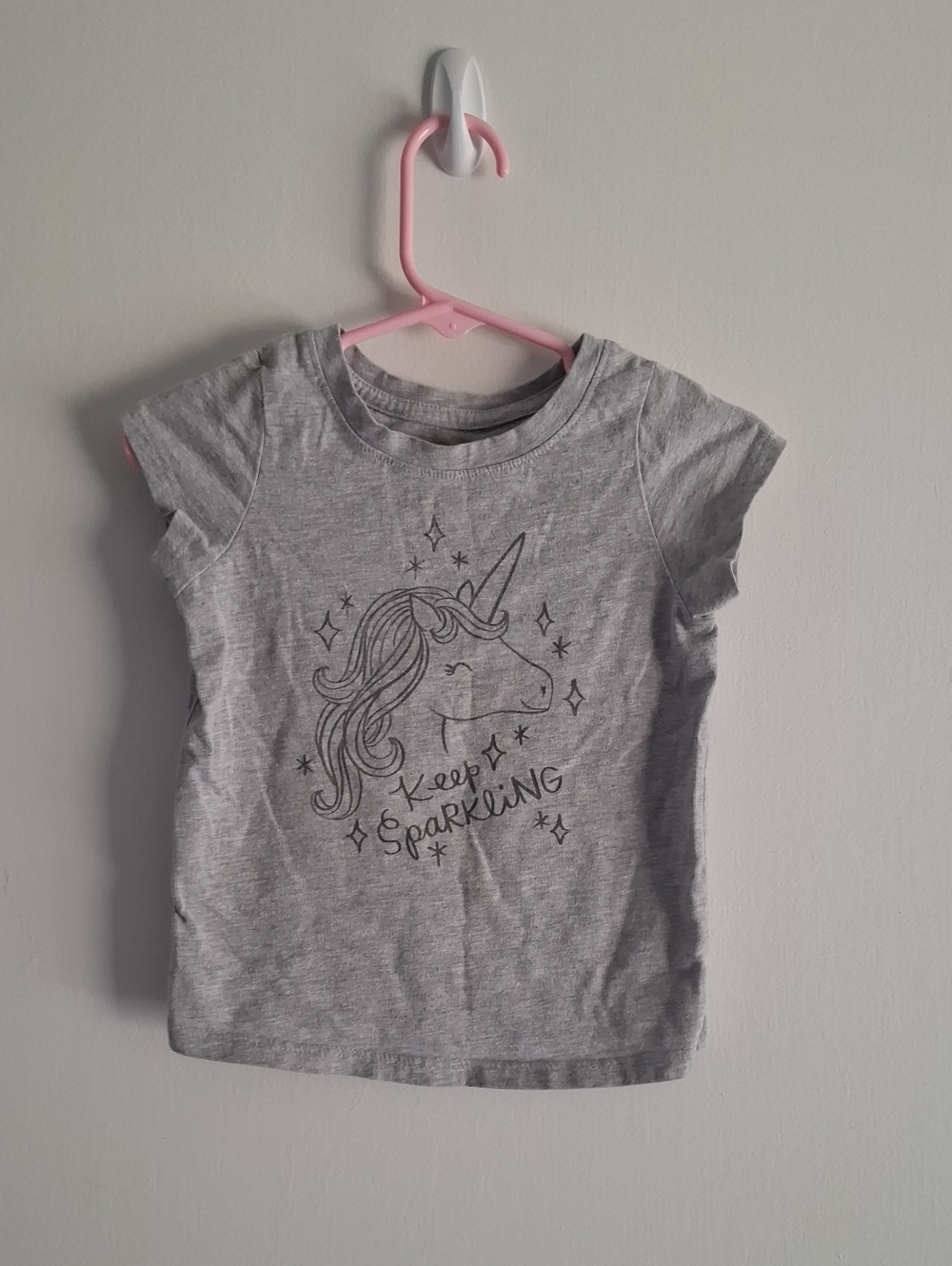 Cat & Jack Grey Unicorn 'Keep Sparkling' Short Sleeve Tee